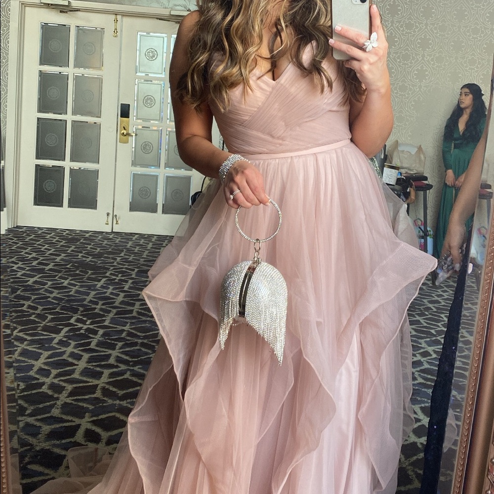 Blush Corseted tulle Dress